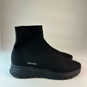 NEW Prada Calzature Uomo black sock sneaker